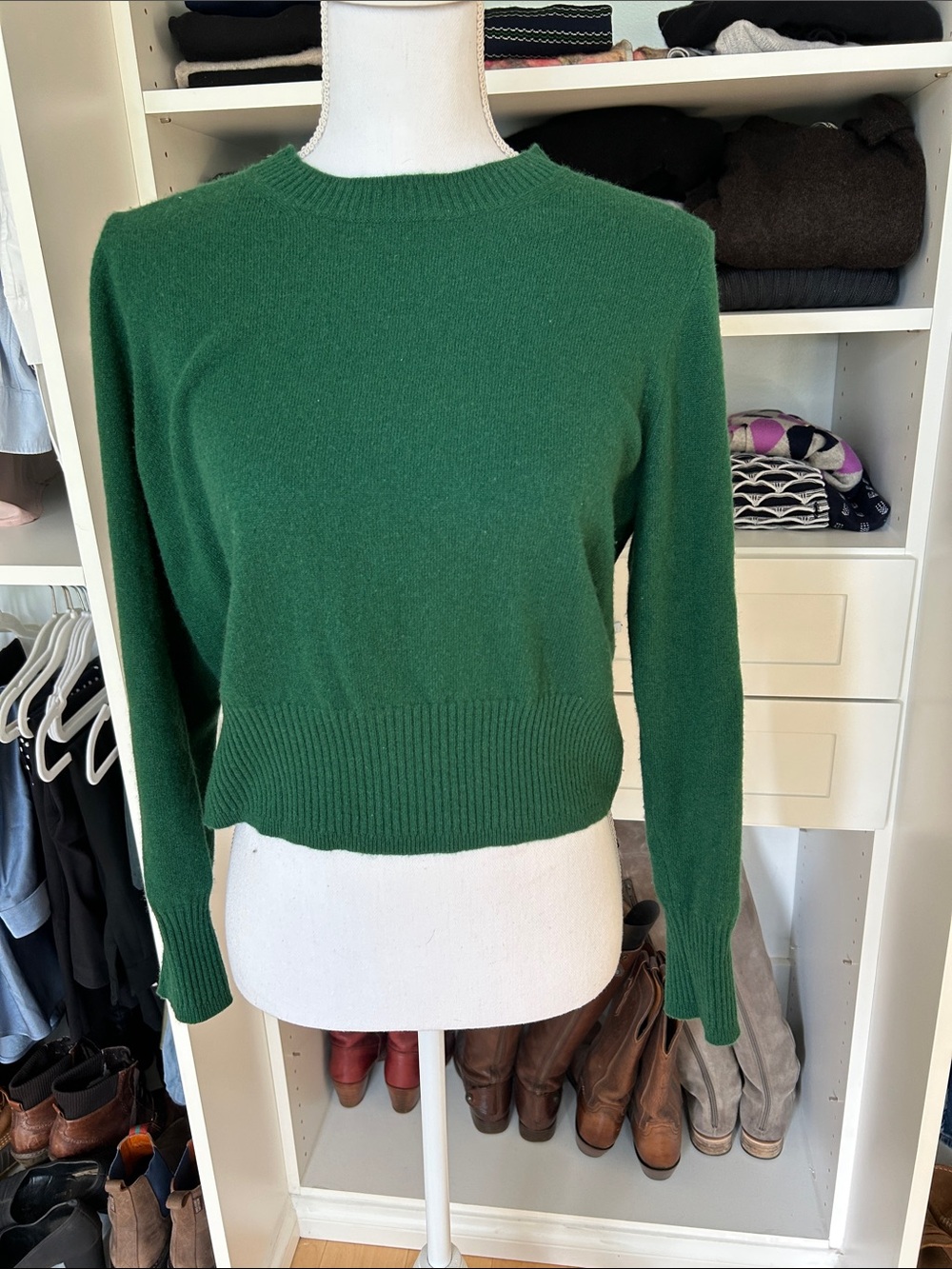 Women's Forest Green Crewneck Sweater